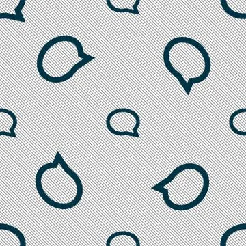 Speech bubble icons. Think cloud symbols. Seamless pattern with geometric tex Stock Illustration