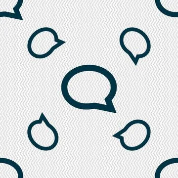 Speech bubble icons. Think cloud symbols. Seamless pattern with geometric tex 스톡 일러스트