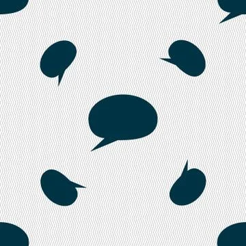 Speech bubble icons. Think cloud symbols. Seamless pattern with geometric tex 스톡 일러스트