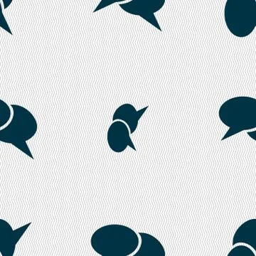 Speech bubble icons. Think cloud symbols. Seamless abstract background with g Stock Illustration