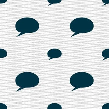 Speech bubble icons. Think cloud symbols. Seamless abstract background with g Stock Illustration