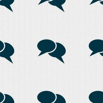 Speech bubble icons. Think cloud symbols. Seamless abstract background with g Stock Illustration