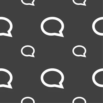 Speech bubble icons. Think cloud symbols. Seamless pattern on a gray backgrou 스톡 일러스트