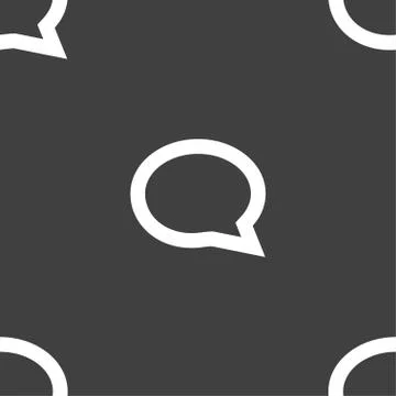 Speech bubble icons. Think cloud symbols. Seamless pattern on a gray backgrou 스톡 일러스트