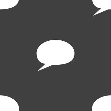 Speech bubble icons. Think cloud symbols. Seamless pattern on a gray backgrou Stock Illustration