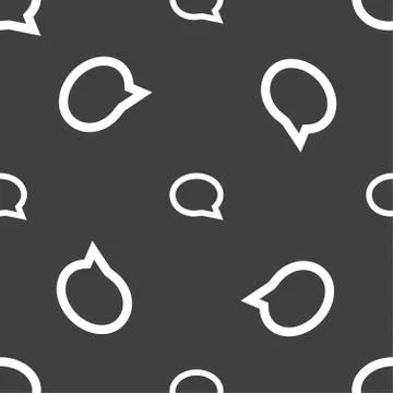 Speech bubble icons. Think cloud symbols. Seamless pattern on a gray backgrou Stock Illustration