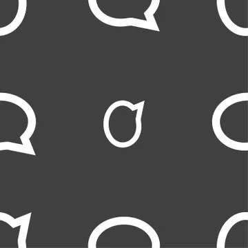 Speech bubble icons. Think cloud symbols. Seamless pattern on a gray backgrou Stock Illustration