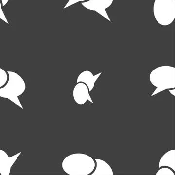 Speech bubble icons. Think cloud symbols. Seamless pattern on a gray backgrou イラスト素材