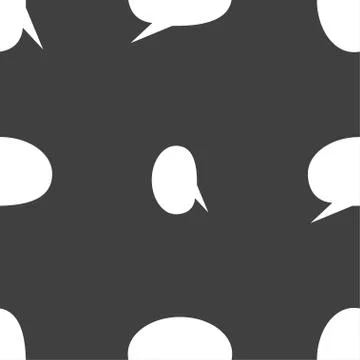 Speech bubble icons. Think cloud symbols. Seamless pattern on a gray backgrou Illustrazione stock