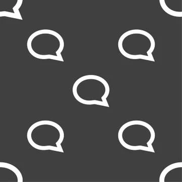 Speech bubble icons. Think cloud symbols. Seamless pattern on a gray backgrou Stockillustratie