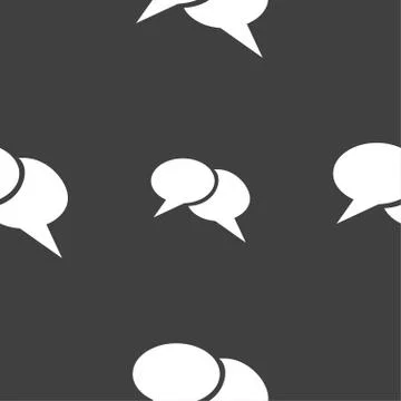 Speech bubble icons. Think cloud symbols. Seamless pattern on a gray backgrou 스톡 일러스트