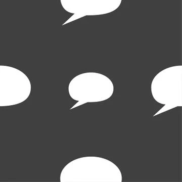 Speech bubble icons. Think cloud symbols. Seamless pattern on a gray backgrou Stock Illustration