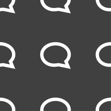 Speech bubble icons. Think cloud symbols. Seamless pattern on a gray backgrou 스톡 일러스트