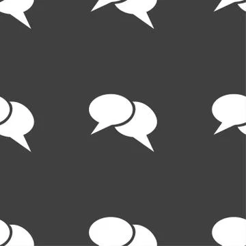 Speech bubble icons. Think cloud symbols. Seamless pattern on a gray backgrou Stockillustratie