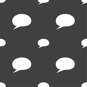 Speech bubble icons. Think cloud symbols. Seamless pattern on a gray background. Stock Illustration