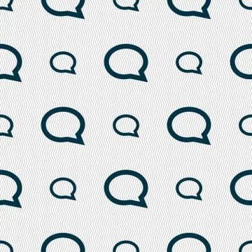 Speech bubble icons. Think cloud symbols. Seamless abstract background with geom Stock Illustration