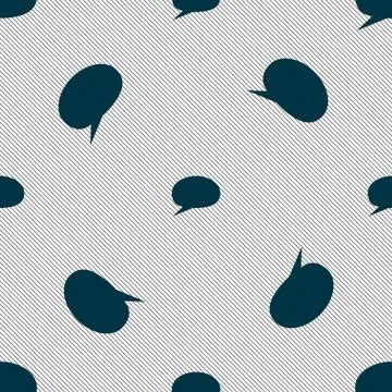 Speech bubble icons. Think cloud symbols. Seamless pattern with geometric textur Illustrazione stock