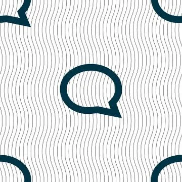 Speech bubble icons. Think cloud symbols. Seamless pattern with geometric textur Stock Illustration
