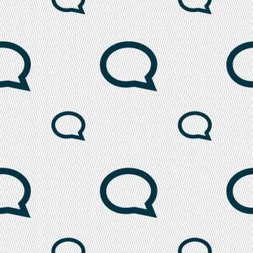 Speech bubble icons. Think cloud symbols. Seamless pattern with geometric textur Illustrazione stock