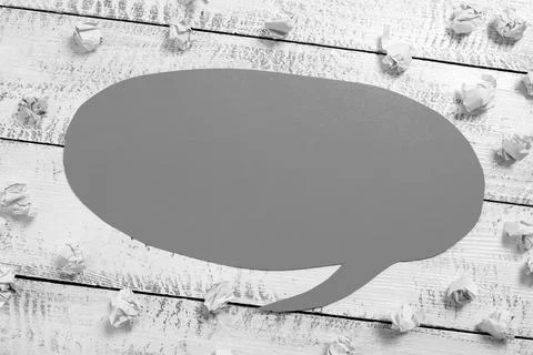 Speech Bubble With Important Informations Placed In Front Of Net. Dialogue Stock Photos