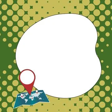 Speech Bubble With Important Message Above Map With Destination Point. Critical Ilustração Stock