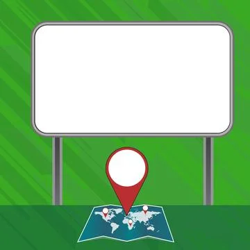 Speech Bubble With Important Message Above Map With Destination Point. Critical Stock Illustration