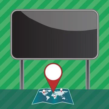 Speech Bubble With Important Message Above Map With Destination Point. Critical Stock Illustration