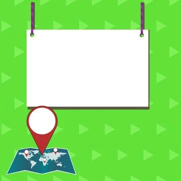 Speech Bubble With Important Message Above Map With Destination Point. Critical Stock Illustration