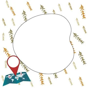 Speech Bubble With Important Message Above Map With Destination Point. Critical Ilustração Stock