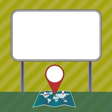 Speech Bubble With Important Message Above Map With Destination Point. Critical Ilustración de archivo