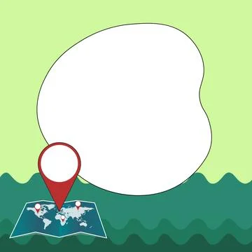 Speech Bubble With Important Message Above Map With Destination Point. Critical Ilustração Stock