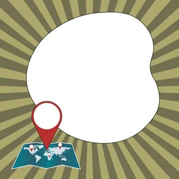 Speech Bubble With Important Message Above Map With Destination Point. Critical Ilustração Stock