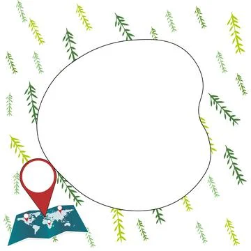 Speech Bubble With Important Message Above Map With Destination Point. Critical Ilustração Stock