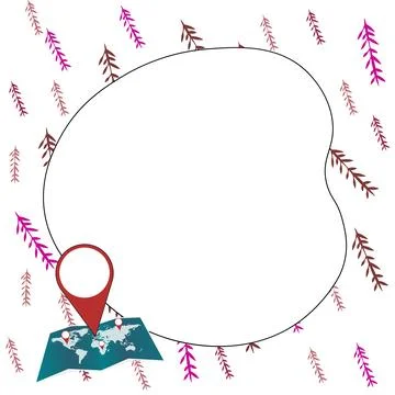 Speech Bubble With Important Message Above Map With Destination Point. Critical Illustrazione stock