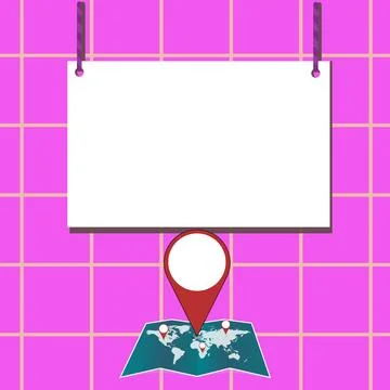 Speech Bubble With Important Message Above Map With Destination Point. Critical Stock Illustration