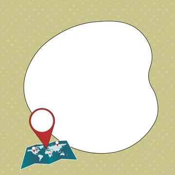Speech Bubble With Important Message Above Map With Destination Point. Critical Ilustração Stock