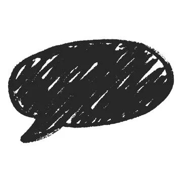 Speech bubble ink blank, vector cartoon crayon communication oval frame, text Stock Illustration