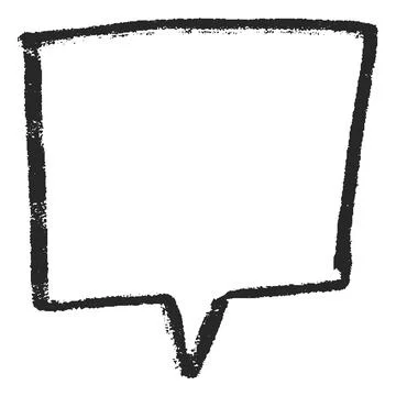 Speech bubble ink outline blank, vector cartoon crayon dialogue cloud rectangle Stock Illustration