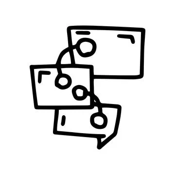 Speech bubble instruction line vector doodle simple icon Stock Illustration