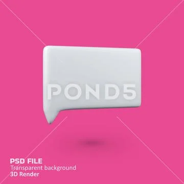 Speech bubble isolated 3d render icon illustration PSD Template