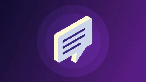 Speech bubble isometric animation Stock Footage 176019990