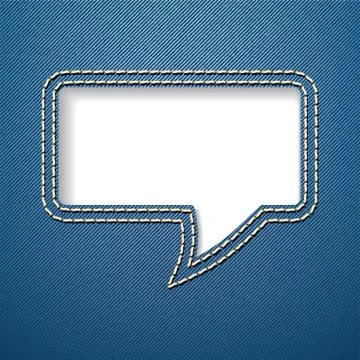 Speech bubble on jeans background Stock Illustration