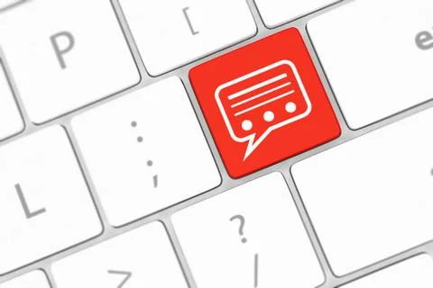 Speech bubble key button on the keyboard. Stock Illustration
