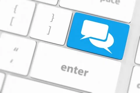 Speech bubble key button on the keyboard. Stock Illustration