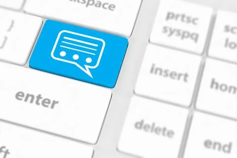 Speech bubble key button on the keyboard. 스톡 일러스트