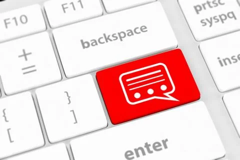 Speech bubble key button on the keyboard. Stock Illustration