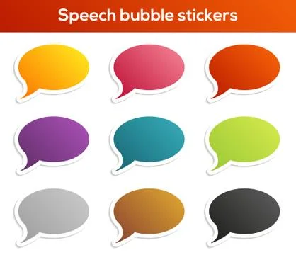 Speech bubble labels collection Stock Illustration