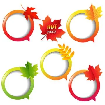 Speech bubble with leaves Stock Illustration