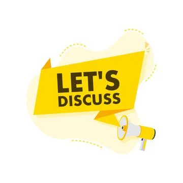 Speech Bubble with Lets Discuss text. Megaphone banner. Web design. Vector stock イラスト素材