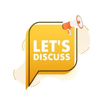 Speech Bubble with Lets Discuss text. Megaphone banner. Web design. Vector stock Stock Illustration